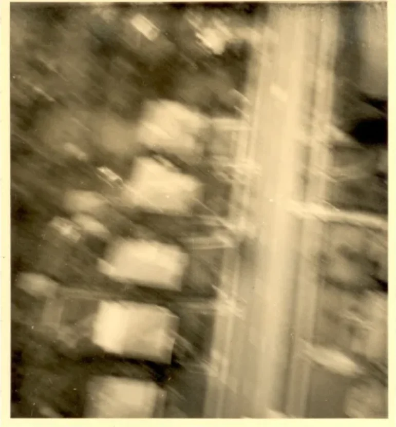 Aerial photo of Shaftesbury Road taken by the camera inside the balloon, 1967
