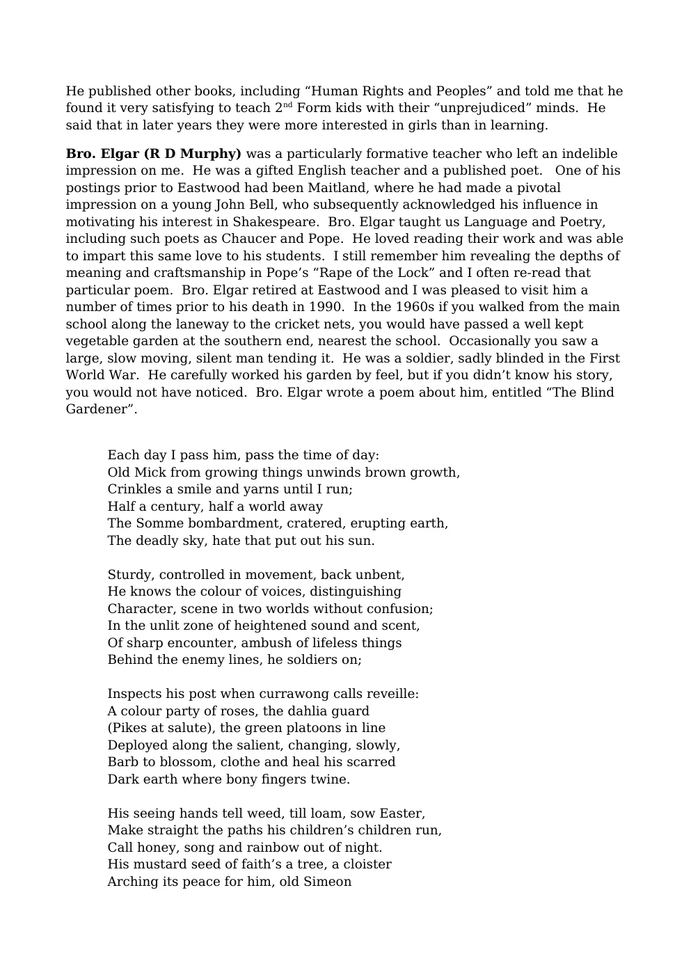 Bill Lloyd Marist Memoirs — page 6