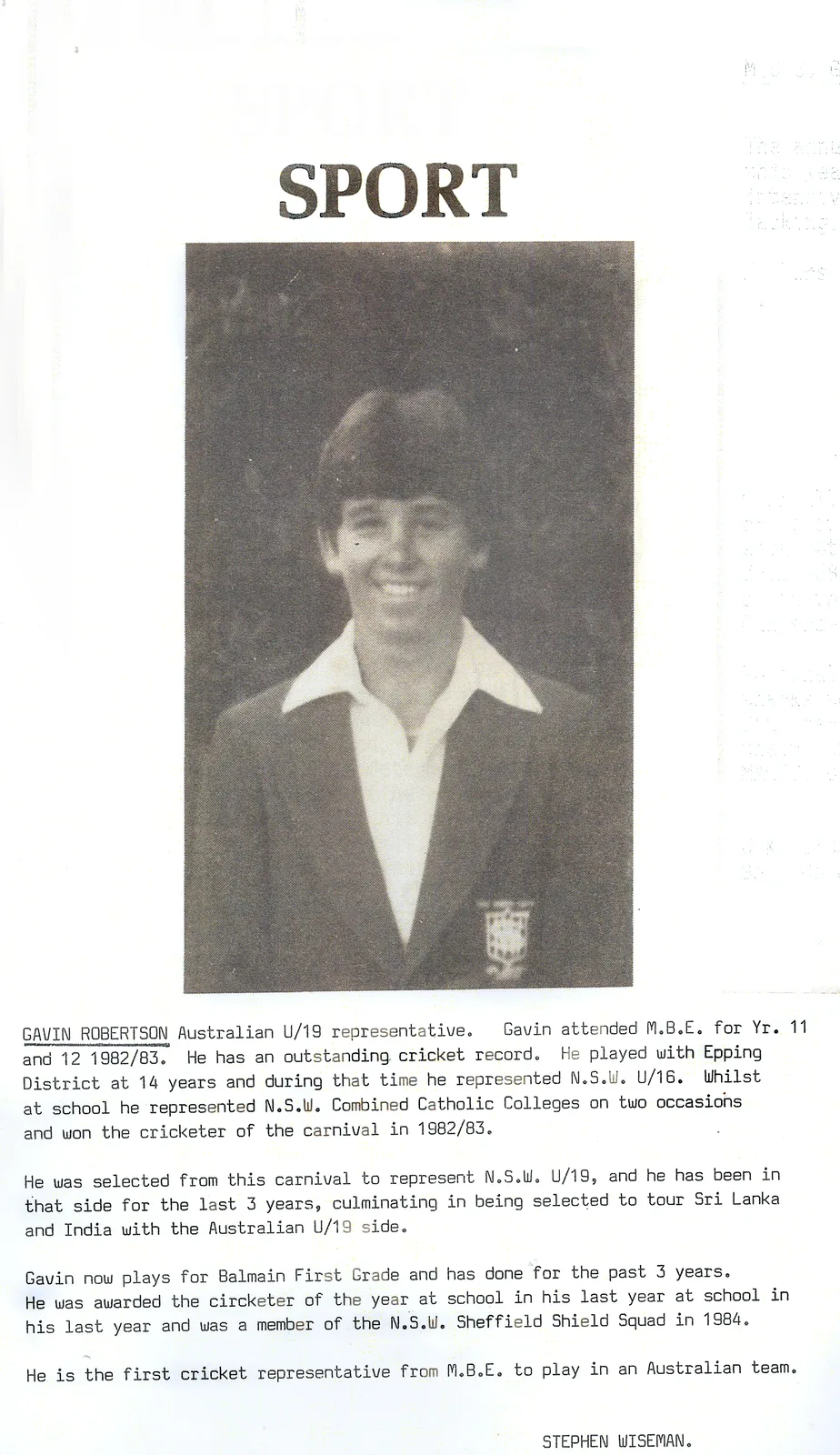 Archive photograph, 1985